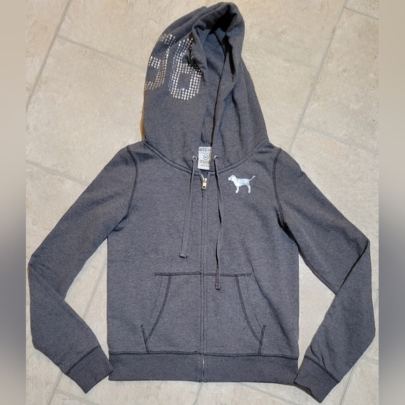 Victoria's Secret PINK Rare Vintage Y2K 3pc Bling Flared Sweats Heart Set XS-M - Picture 7 of 16